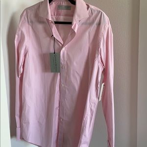 Gieves&Hawkes pink stripe dress shirt size 16